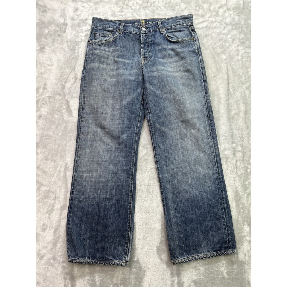 7 For All Mankind Relaxed Straight Jeans Men's Size 34x30 Western Cowboy Grunge